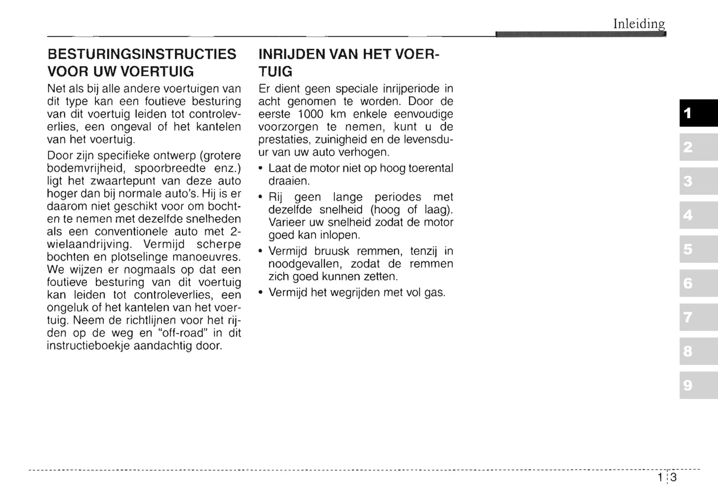 2003-2004 Kia Sorento Owner's Manual | Dutch