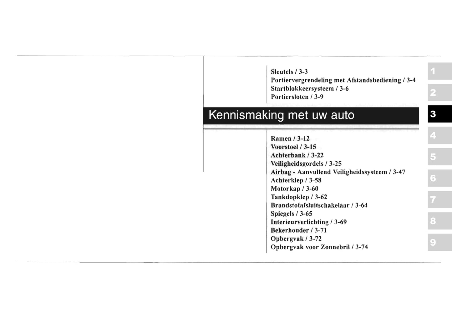 2003-2004 Kia Sorento Owner's Manual | Dutch