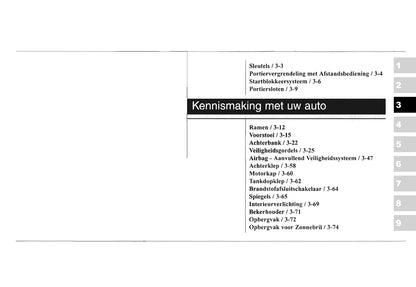 2003-2004 Kia Sorento Owner's Manual | Dutch