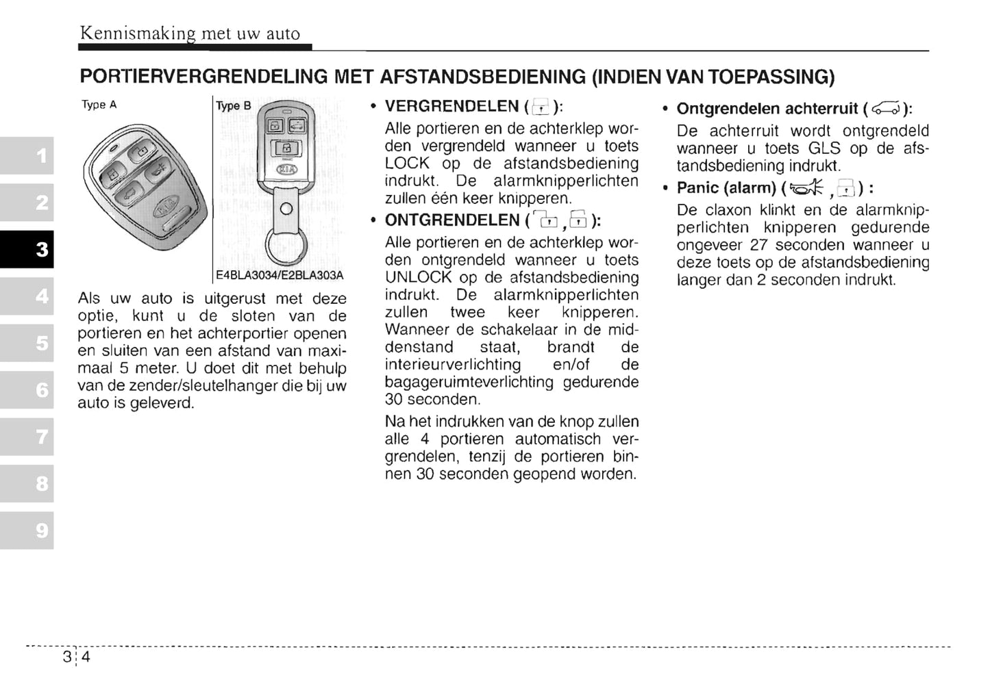 2003-2004 Kia Sorento Owner's Manual | Dutch