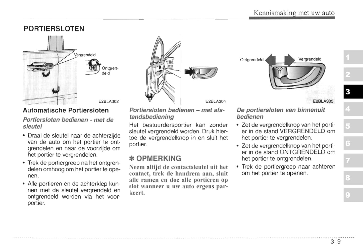 2003-2004 Kia Sorento Owner's Manual | Dutch