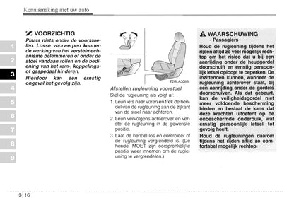 2003-2004 Kia Sorento Owner's Manual | Dutch