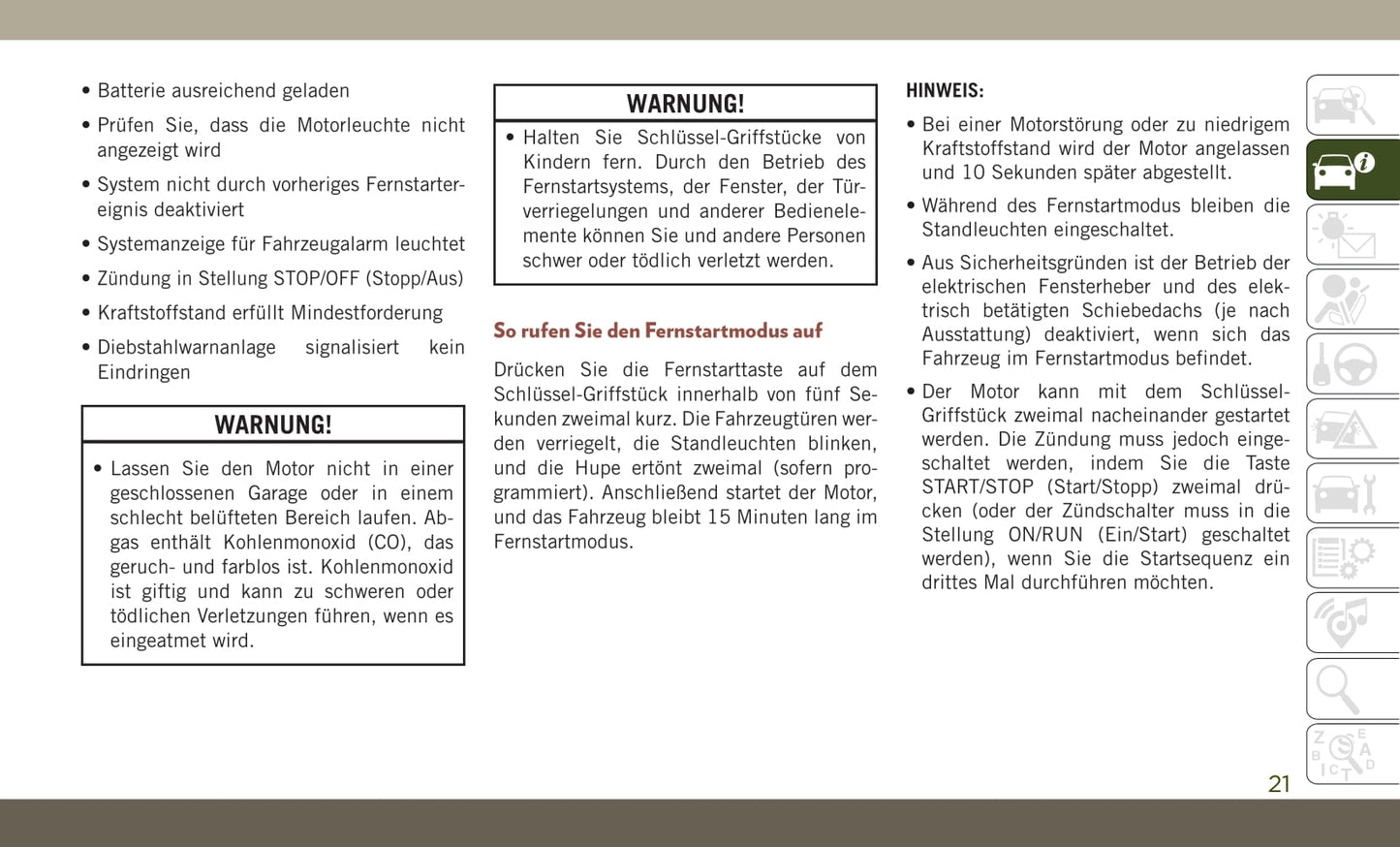 2018-2019 Jeep Compass Owner's Manual | German