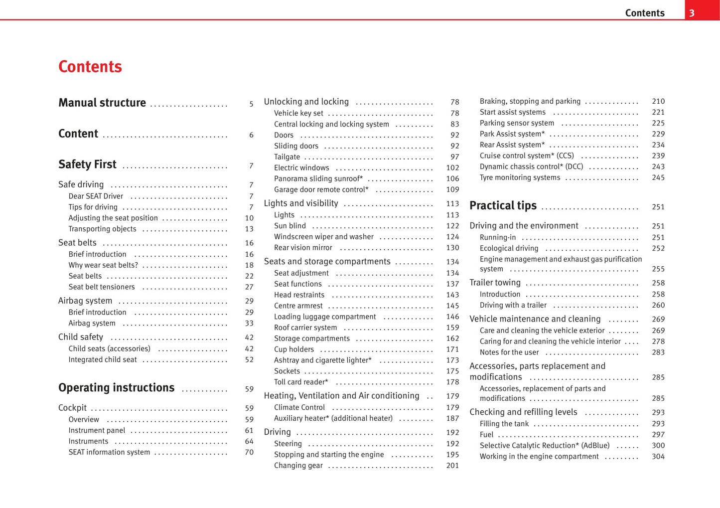 2010-2011 Seat Alhambra Owner's Manual | English