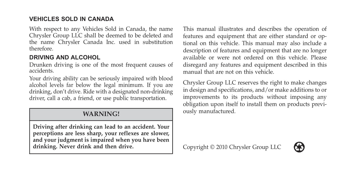 2006-2012 Dodge Nitro Manuel du propriétaire | Anglais