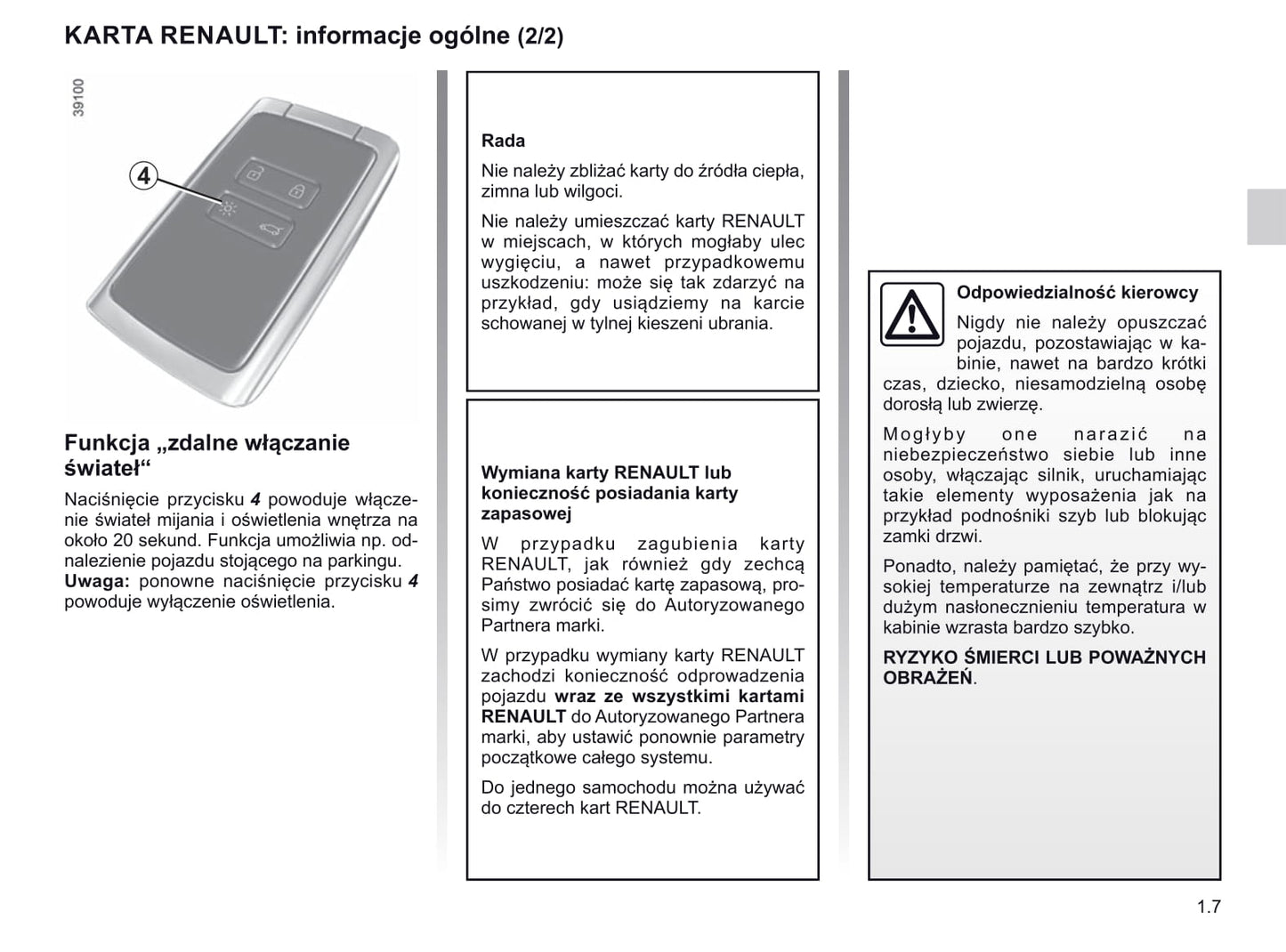 2019-2020 Renault Scénic/Grand Scénic Owner's Manual | Polish