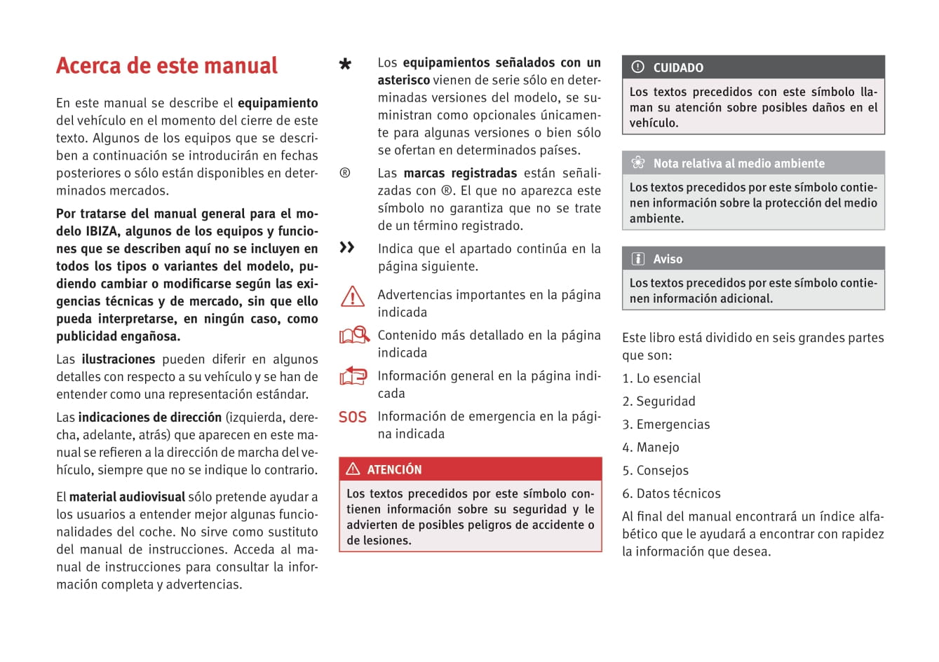 2017-2018 Seat Ibiza Owner's Manual | Spanish