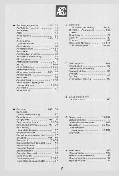 1998-1999 Citroën Evasion Owner's Manual | Dutch