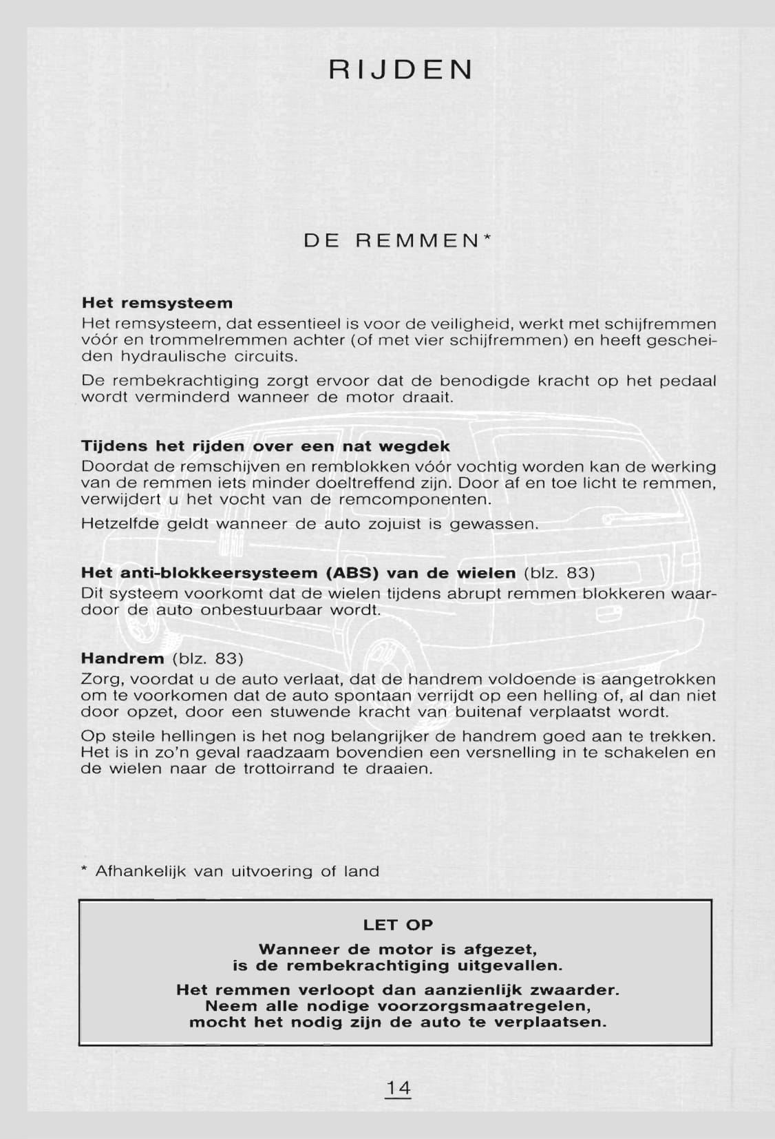 1998-1999 Citroën Evasion Owner's Manual | Dutch