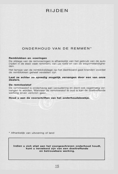 1998-1999 Citroën Evasion Owner's Manual | Dutch