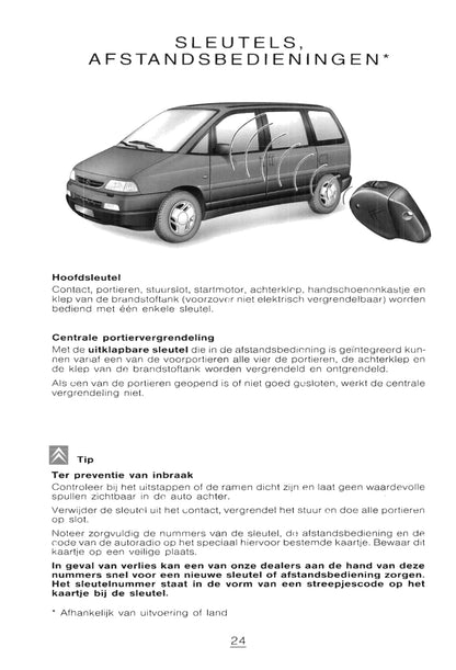 1998-1999 Citroën Evasion Owner's Manual | Dutch