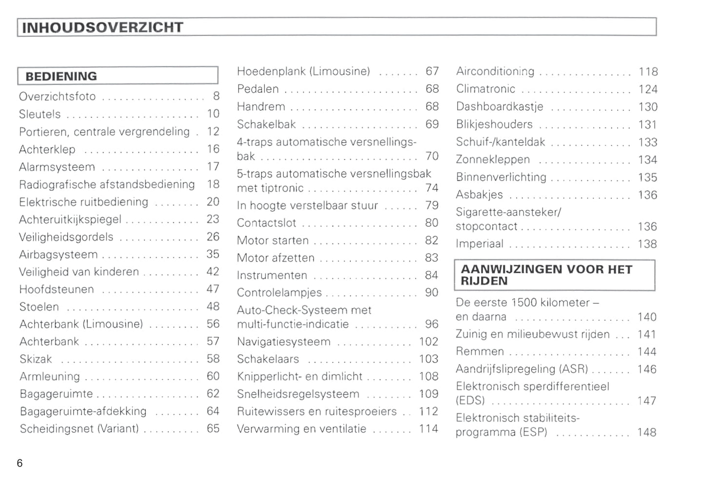 1996-2000 Volkswagen Passat Bedienungsanleitung | Niederländisch