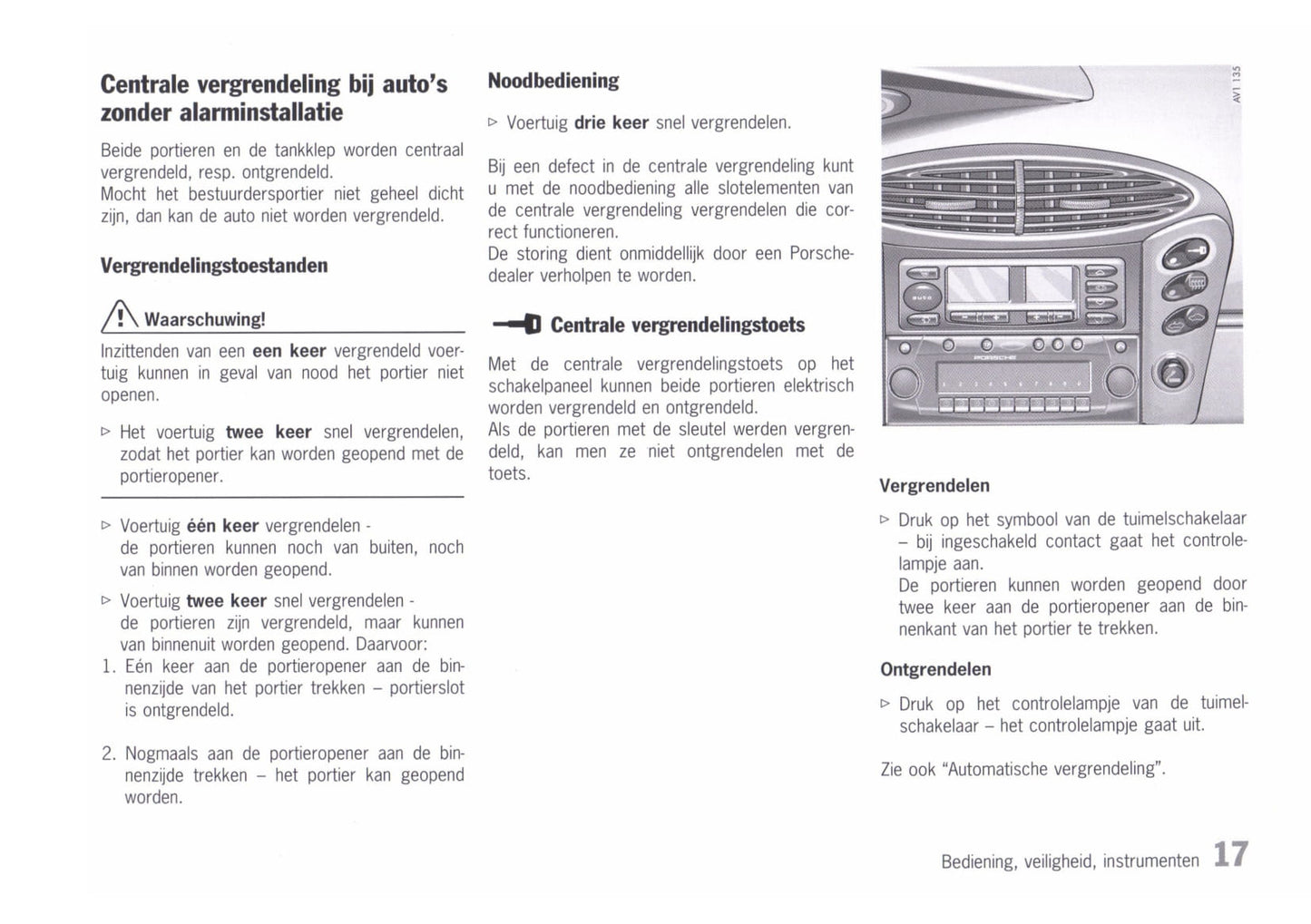 1996-2002 Porsche Boxster Bedienungsanleitung | Niederländisch