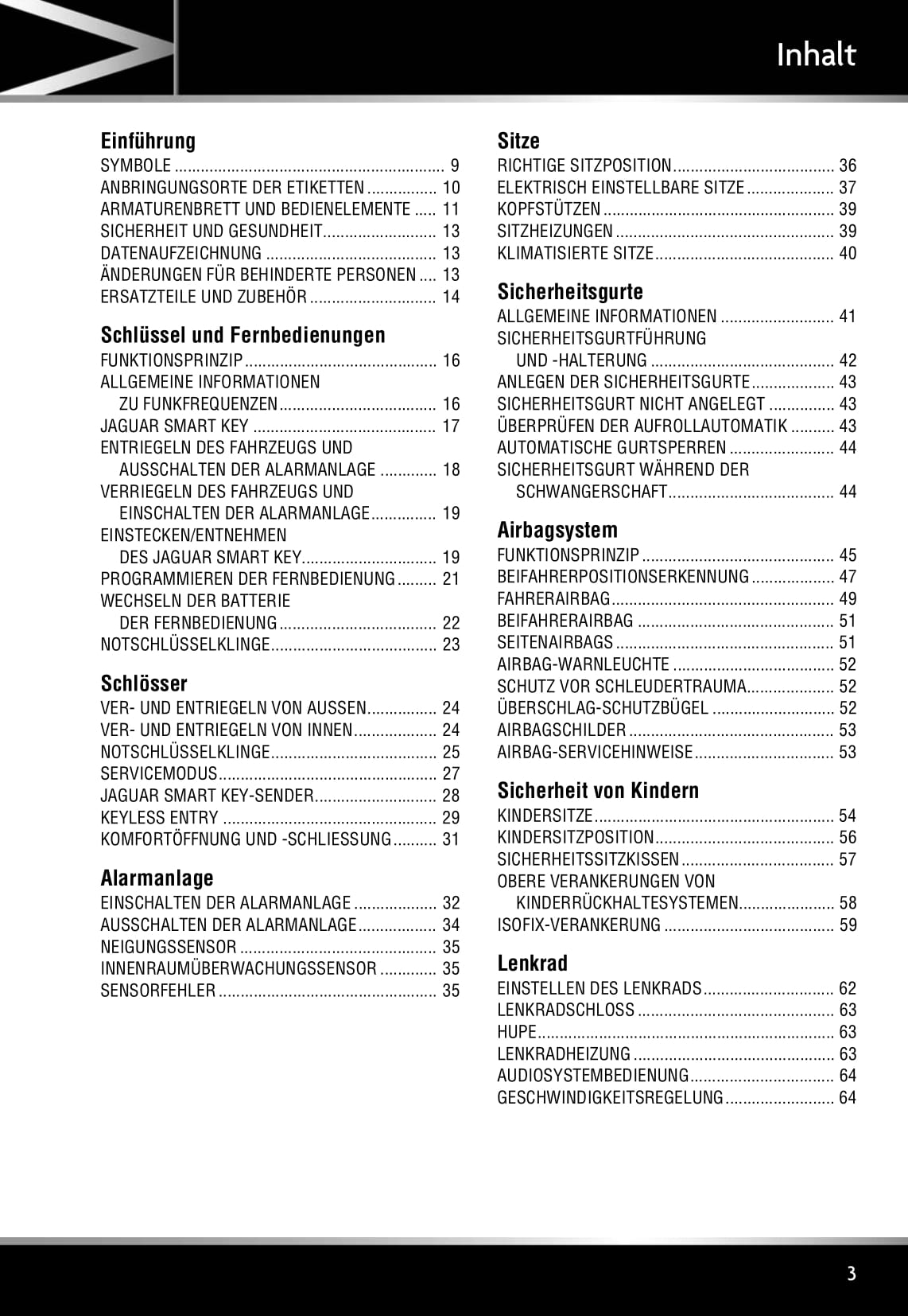 2011-2012 Jaguar XK Owner's Manual | German