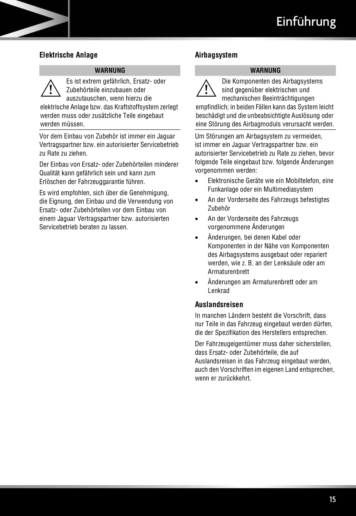 2011-2012 Jaguar XK Owner's Manual | German