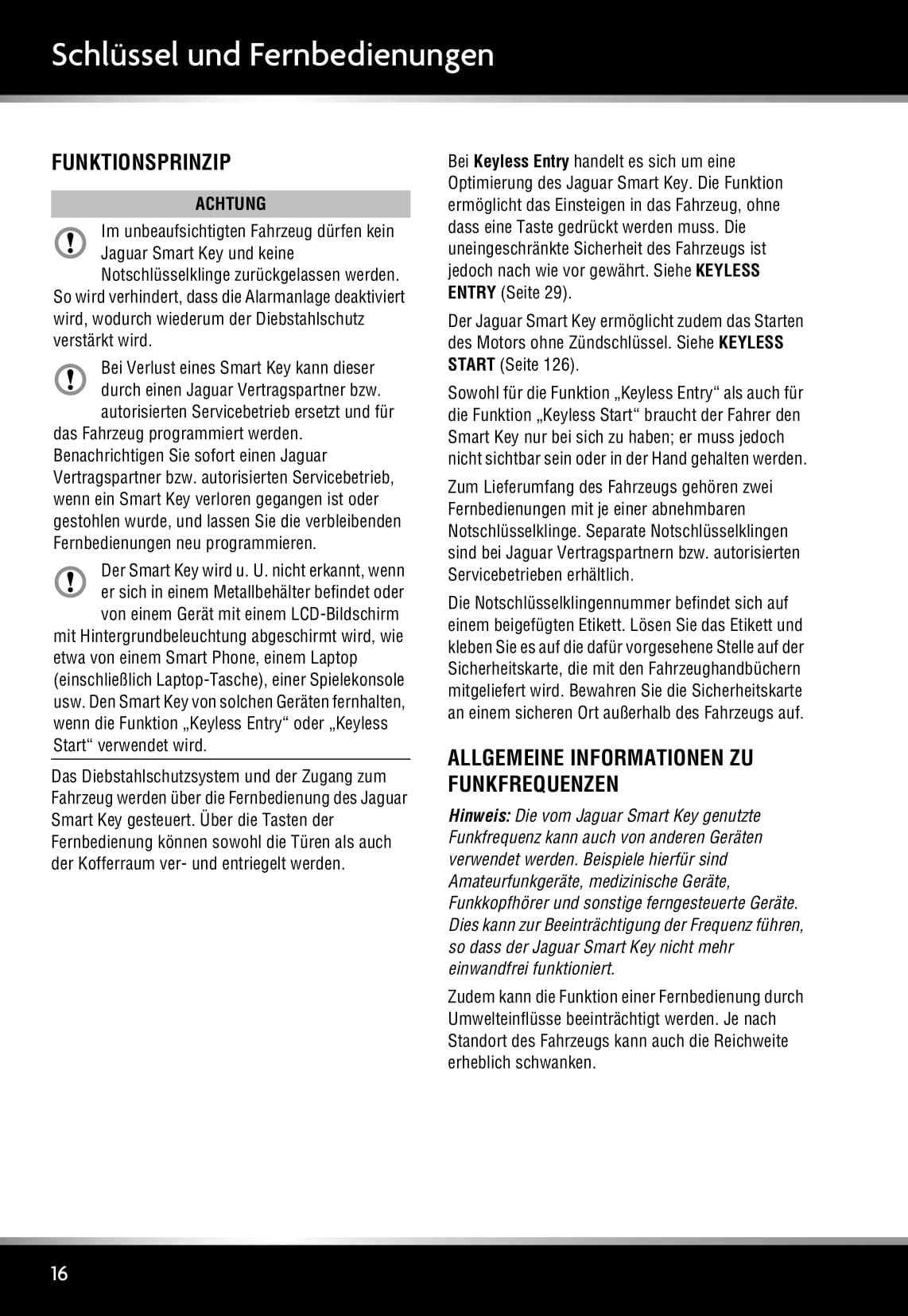 2011-2012 Jaguar XK Owner's Manual | German