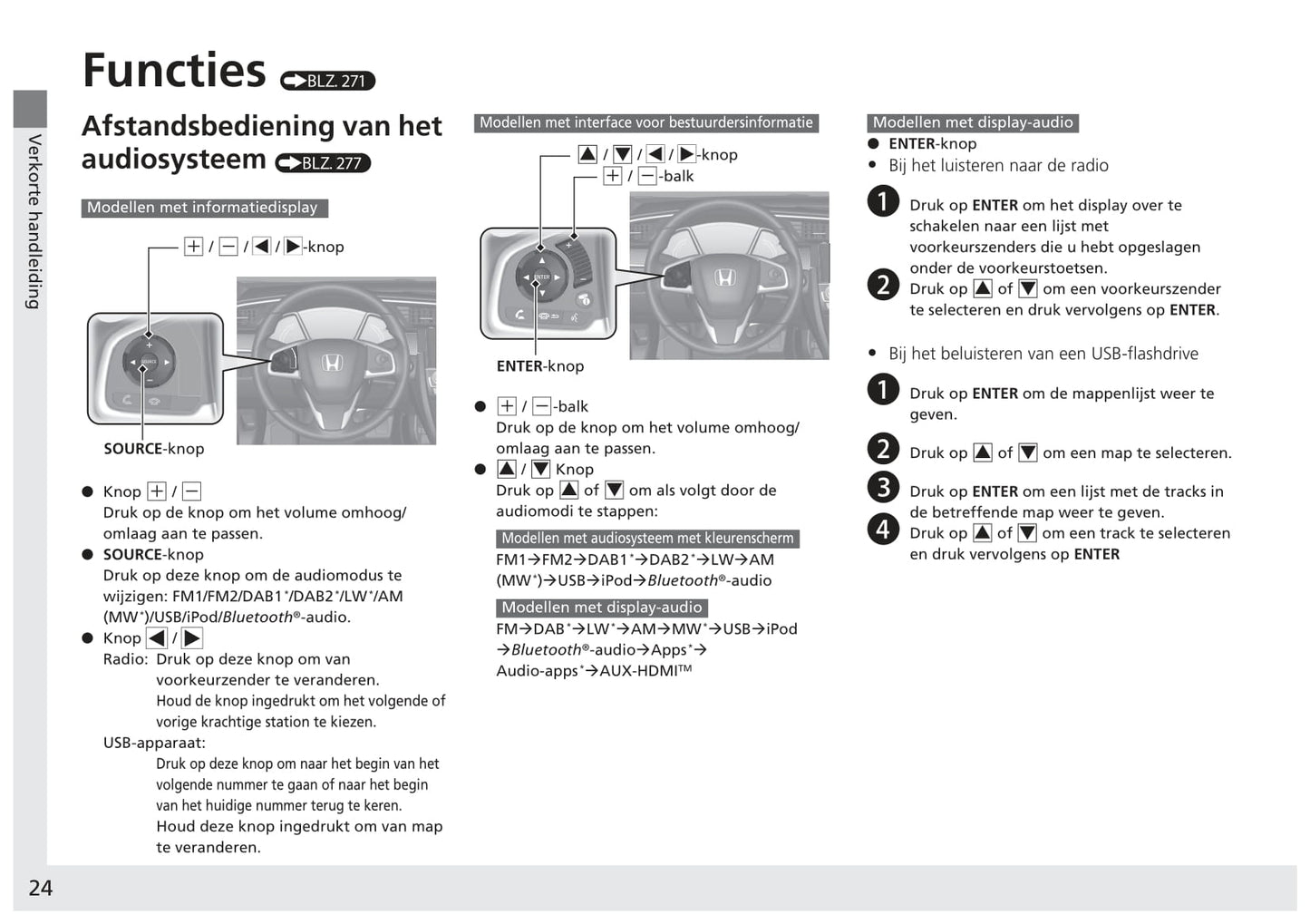 2017-2018 Honda Civic Sedan Gasoline Owner's Manual | Dutch