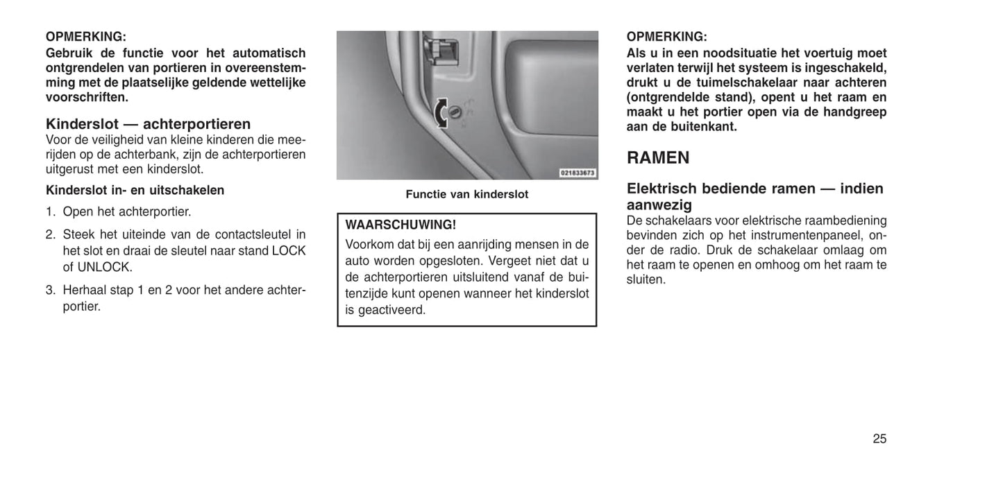 2015-2016 Jeep Wrangler Owner's Manual | Dutch