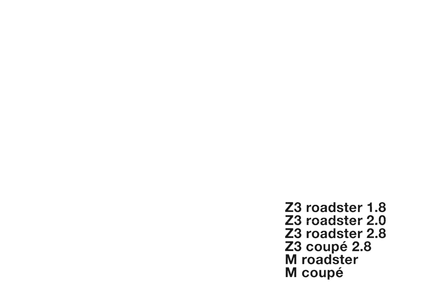 1996-2002 BMW Z3 Manuel du propriétaire | Néerlandais