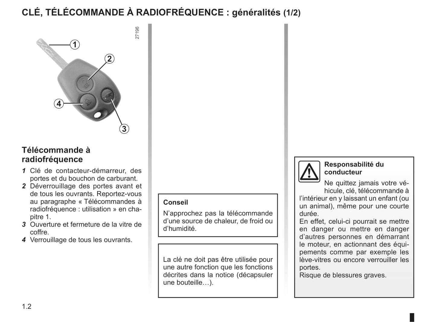 2011-2012 Renault Kangoo Be Bop Owner's Manual | French