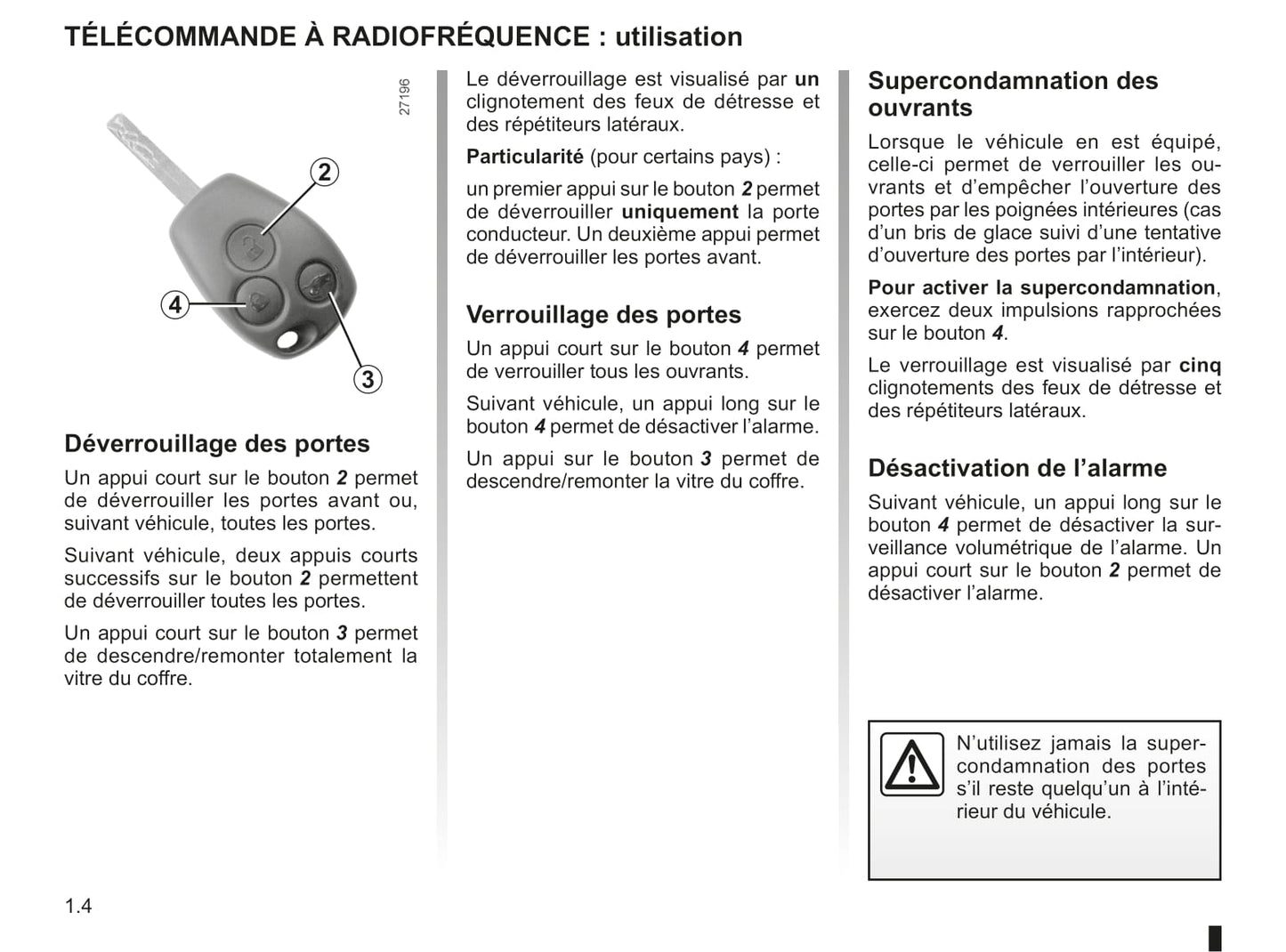 2011-2012 Renault Kangoo Be Bop Owner's Manual | French