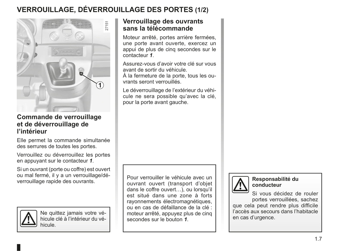 2011-2012 Renault Kangoo Be Bop Owner's Manual | French