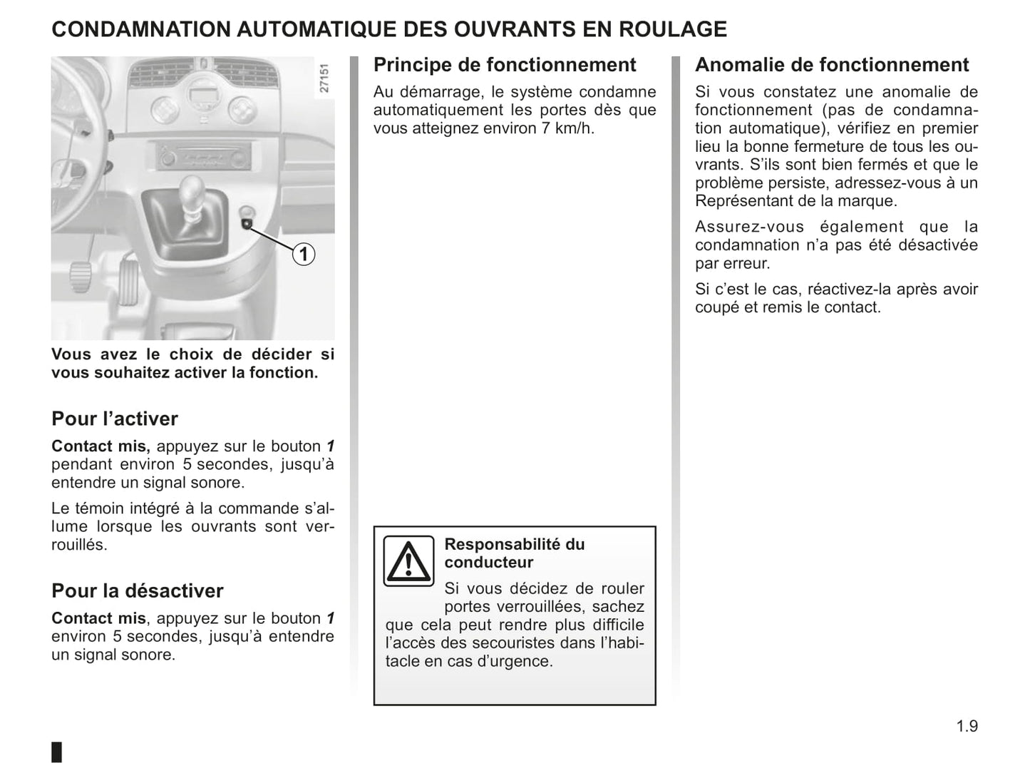 2011-2012 Renault Kangoo Be Bop Owner's Manual | French