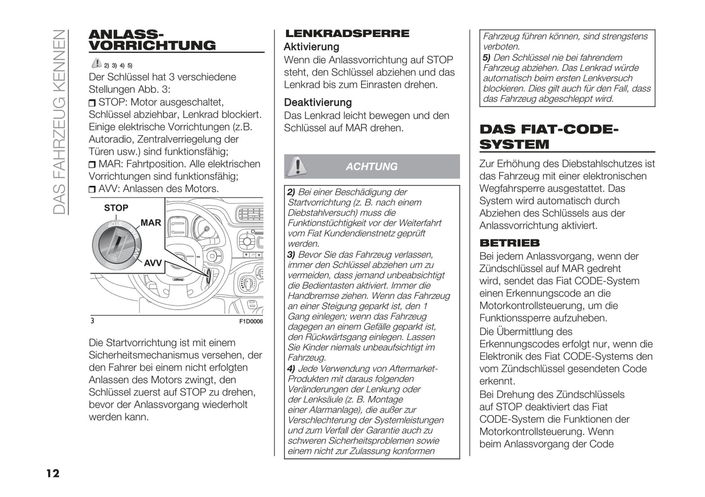 2018-2019 Fiat Panda Owner's Manual | German