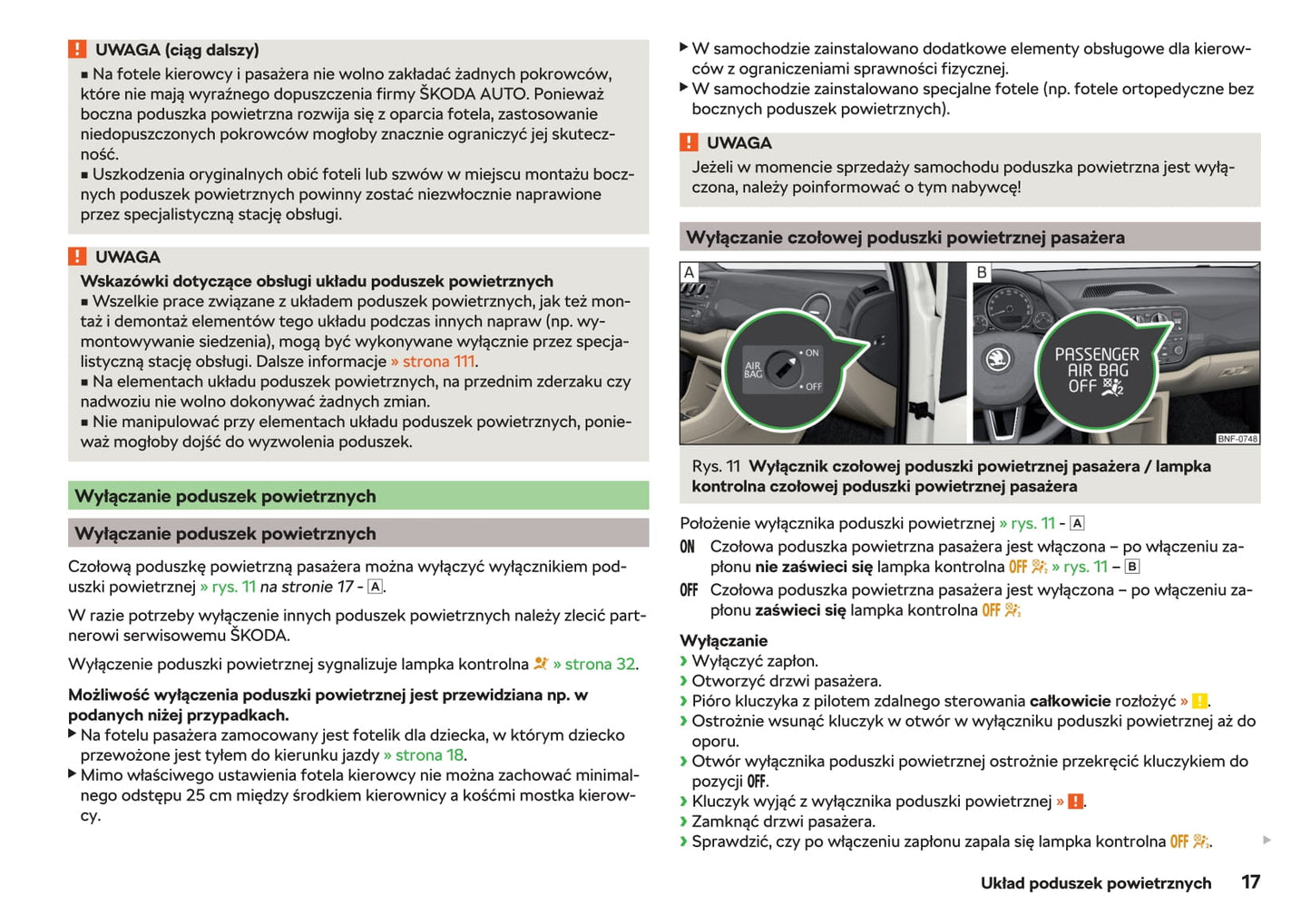 2017-2020 Skoda Citigo Bedienungsanleitung | Polnisch