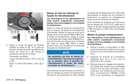 2009-2016 Nissan GT-R Manuel du propriétaire | Français