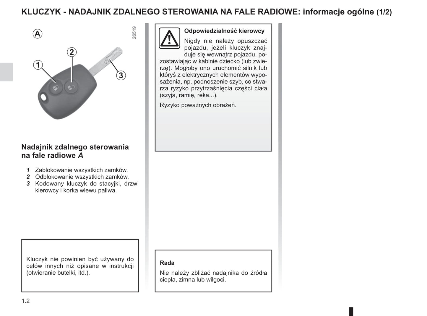 2013-2014 Renault Twingo Owner's Manual | Polish