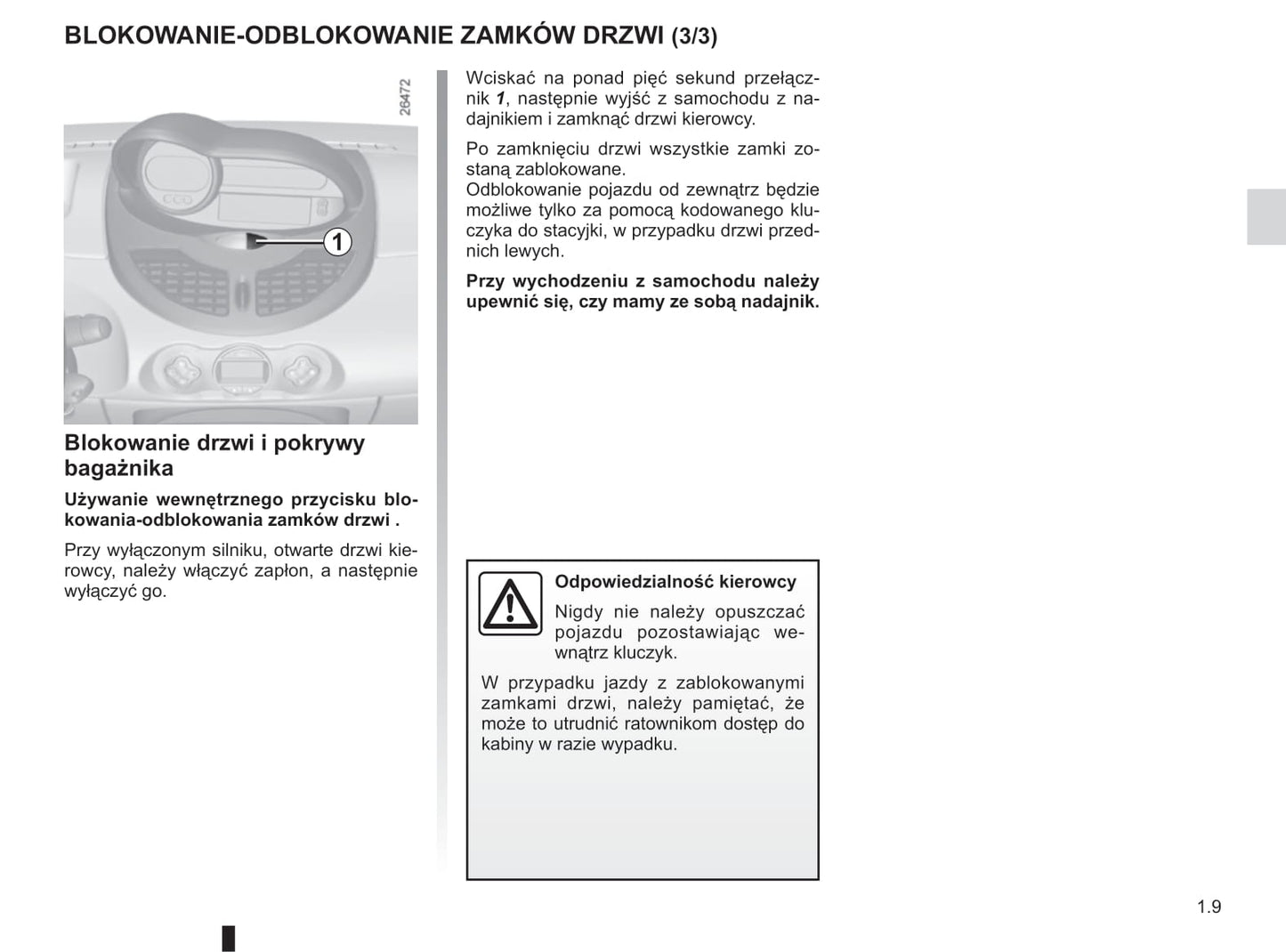 2013-2014 Renault Twingo Owner's Manual | Polish