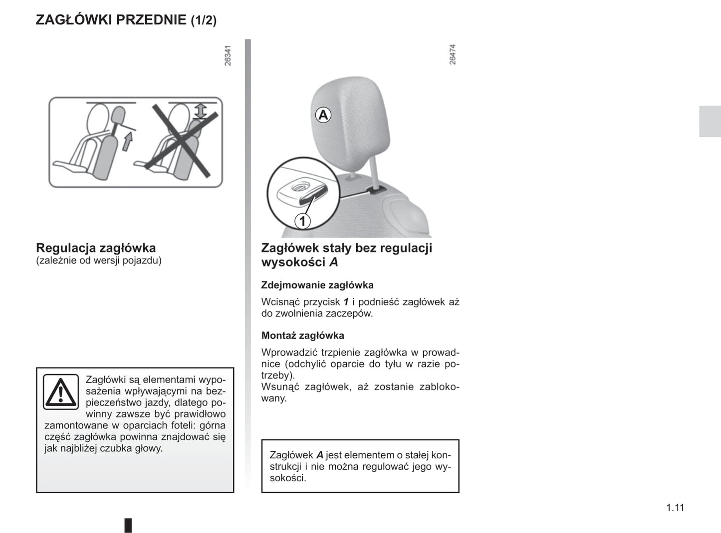 2013-2014 Renault Twingo Owner's Manual | Polish