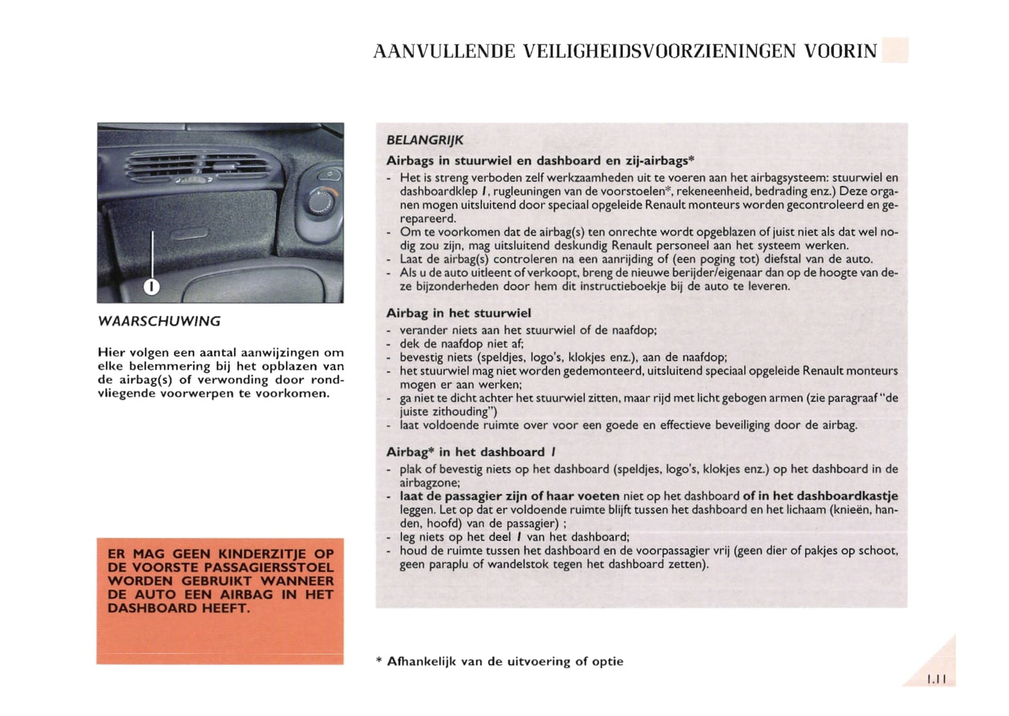 2000-2002 Renault Espace Owner's Manual | Dutch