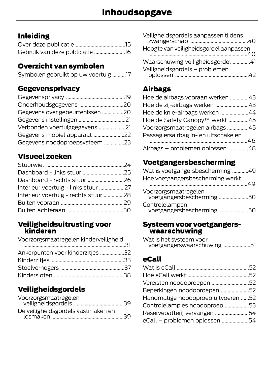 2020-2021 Ford Mustang Mach-E Owner's Manual | Dutch