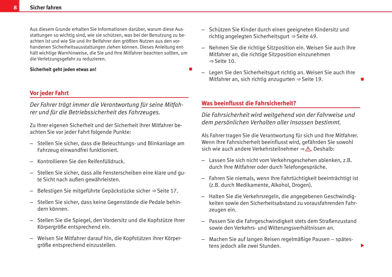 2012-2013 Seat Exeo ST Owner's Manual | German