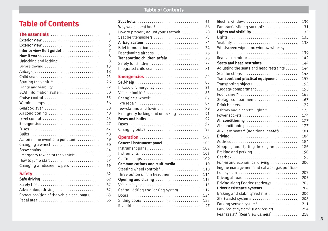 2015-2016 Seat Alhambra Owner's Manual | English