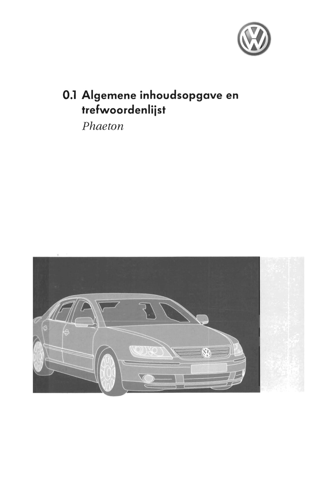 2002-2009 Volkswagen Phaeton Owner's Manual | Dutch