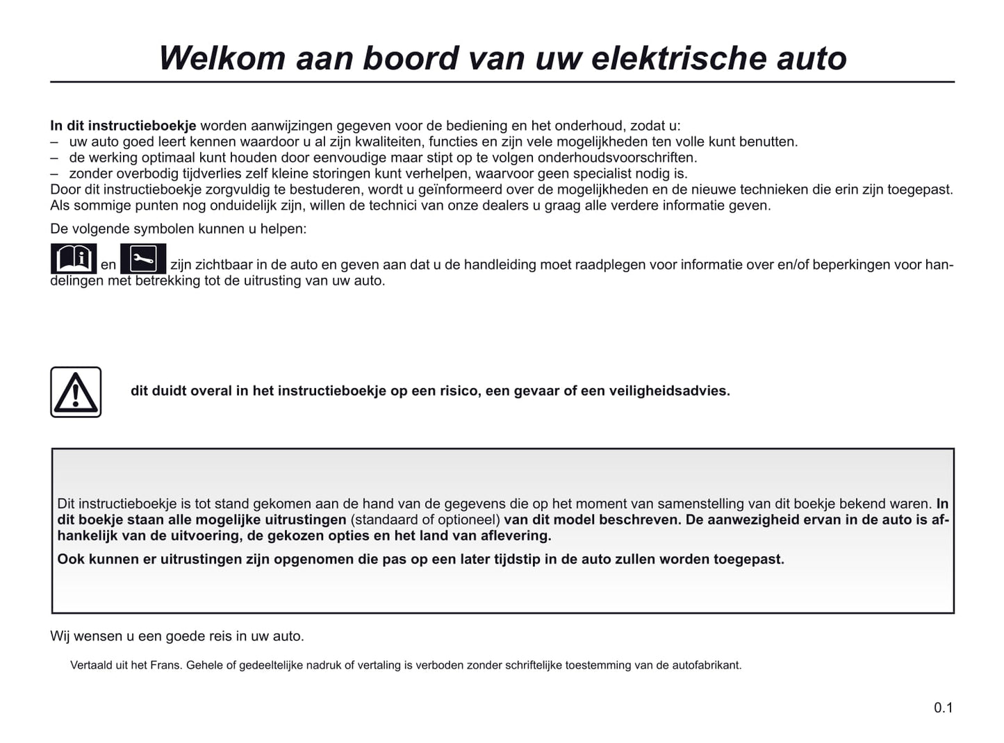 2018-2019 Renault Zoe Owner's Manual | Dutch