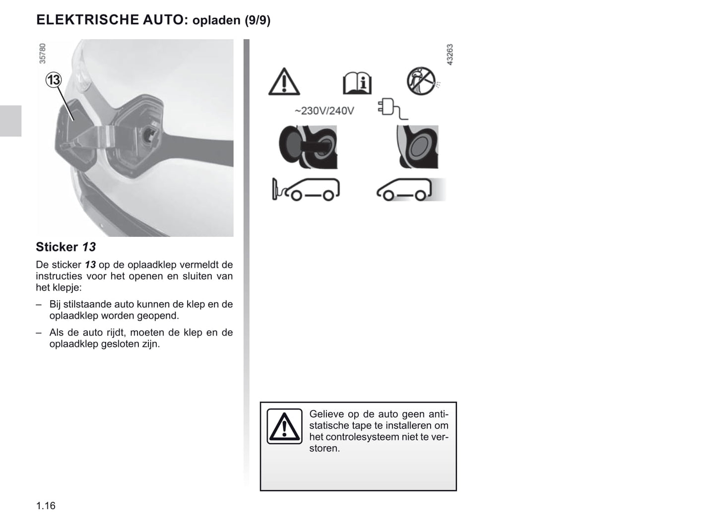 2018-2019 Renault Zoe Owner's Manual | Dutch