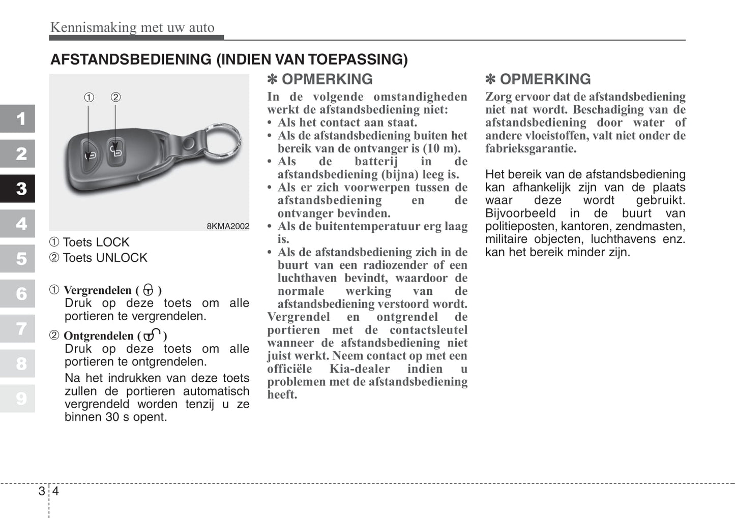 2008-2009 Kia Sportage Owner's Manual | Dutch