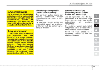 2008-2009 Kia Sportage Owner's Manual | Dutch