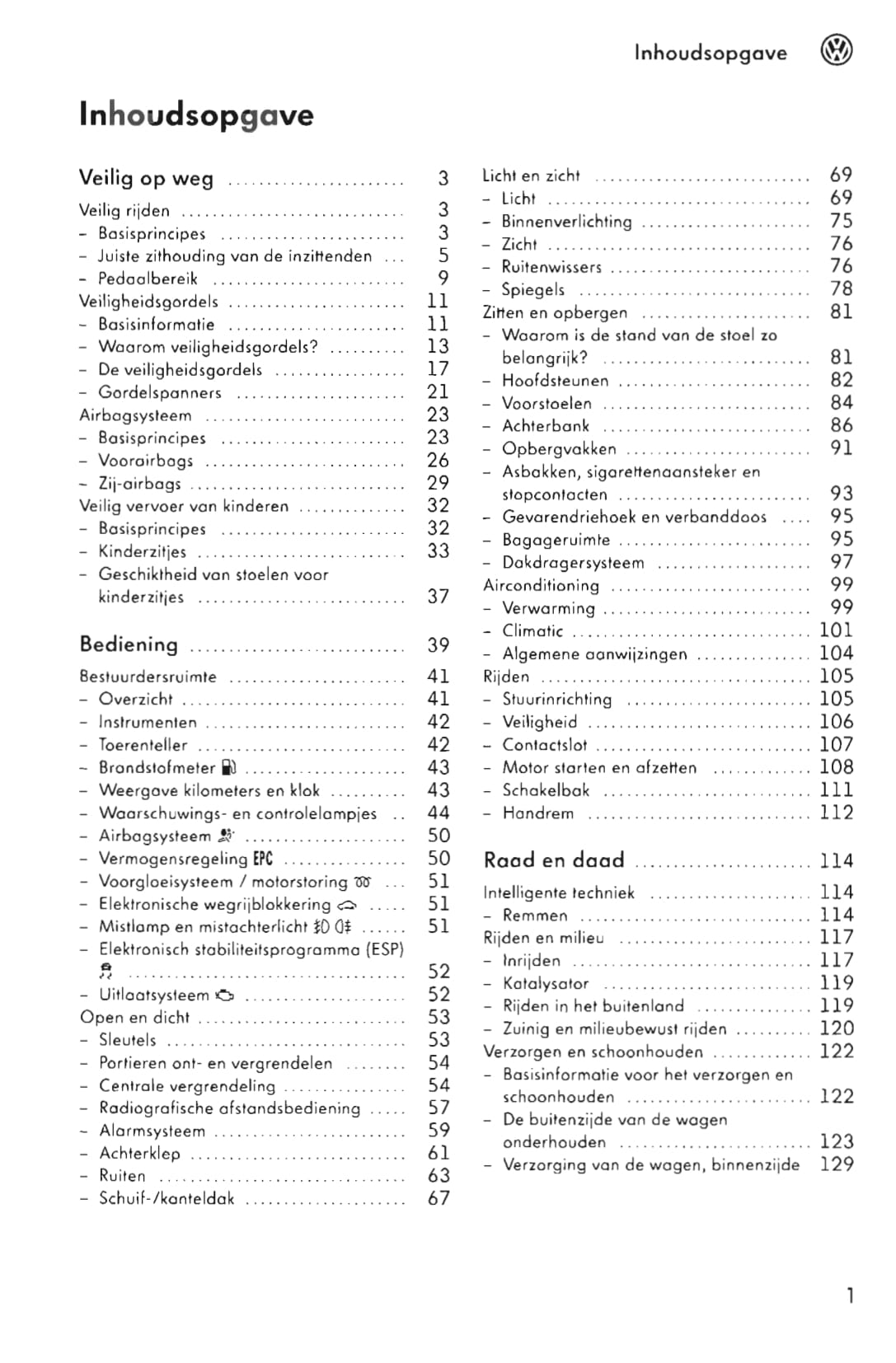 2005-2011 Volkswagen Fox Gebruikershandleiding | Nederlands