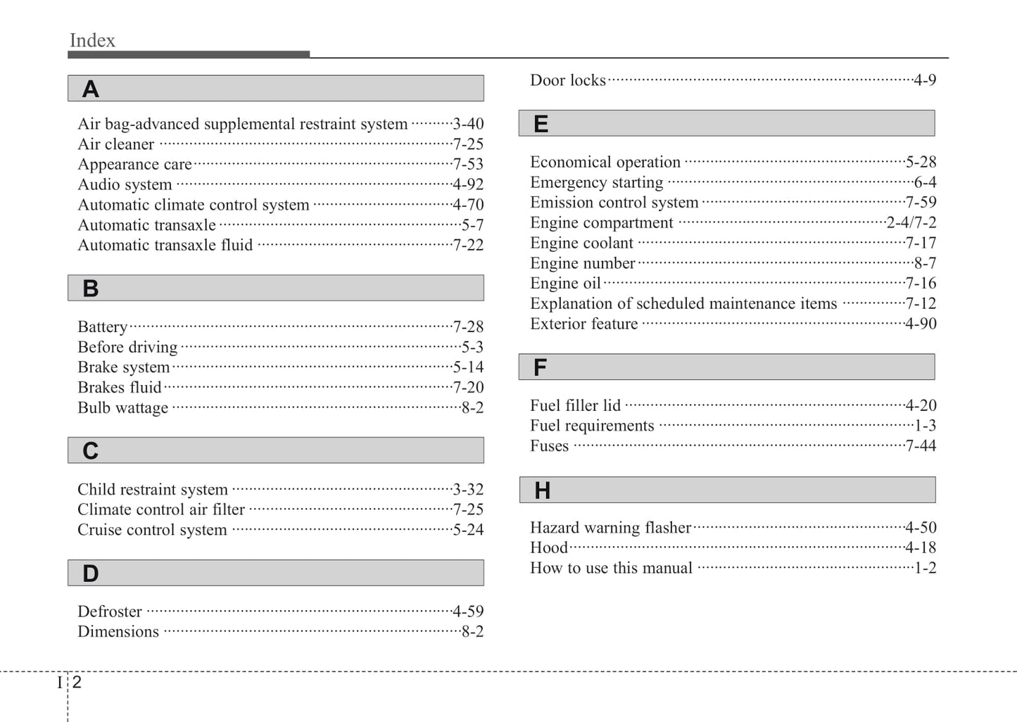 2012 Kia Rondo Owner's Manual | English