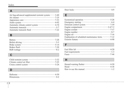 2012 Kia Rondo Owner's Manual | English