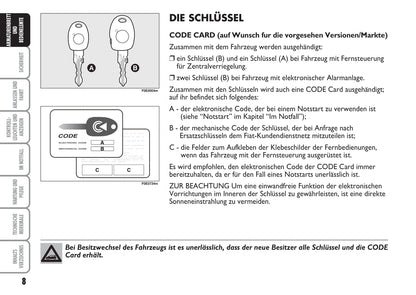 2007-2008 Fiat Multipla Bedienungsanleitung | Deutsch