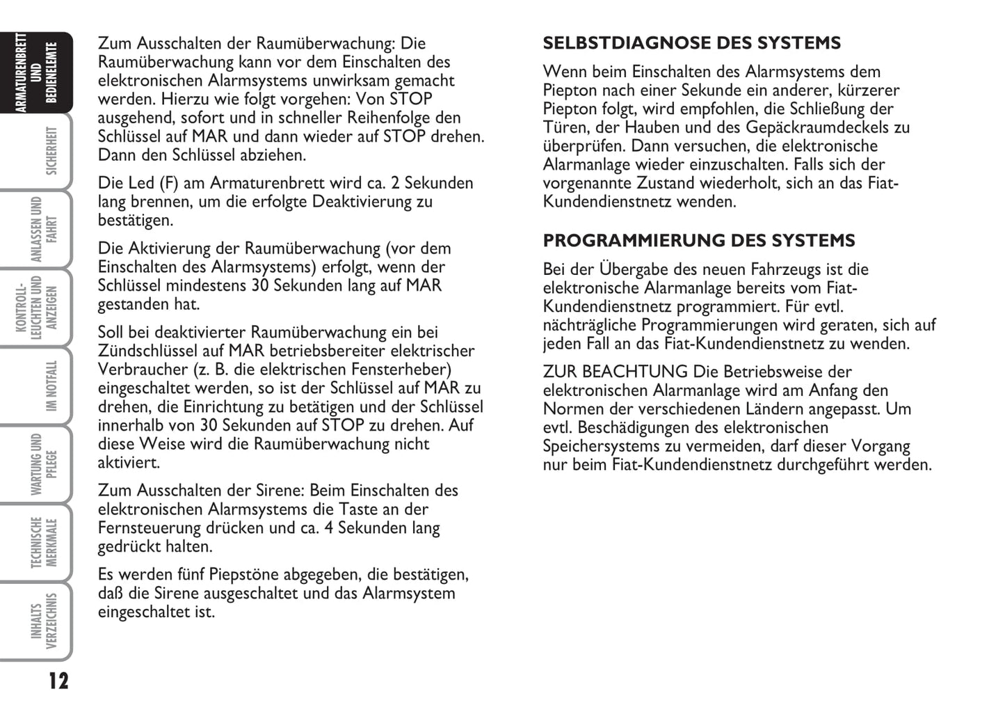 2007-2008 Fiat Multipla Bedienungsanleitung | Deutsch