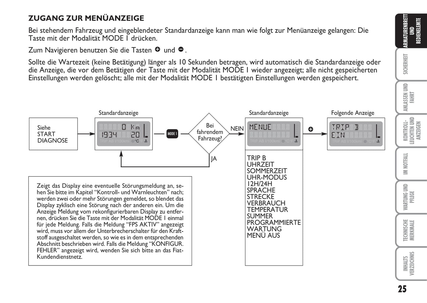 2007-2008 Fiat Multipla Bedienungsanleitung | Deutsch