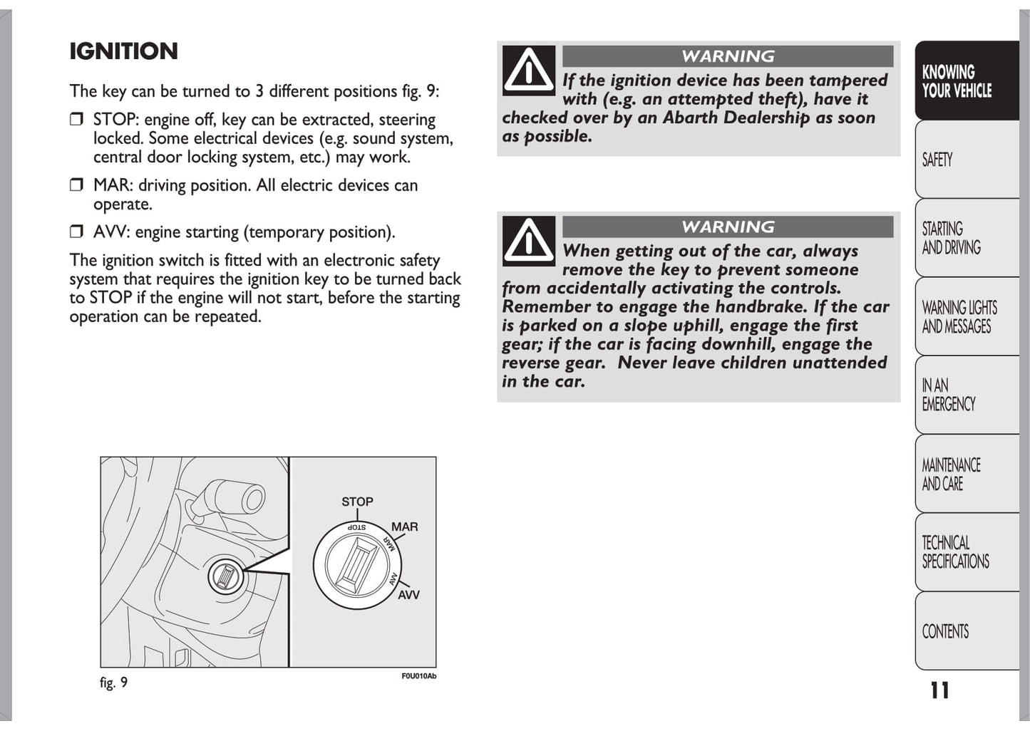 2010-2014 Abarth Punto Evo Owner's Manual | English