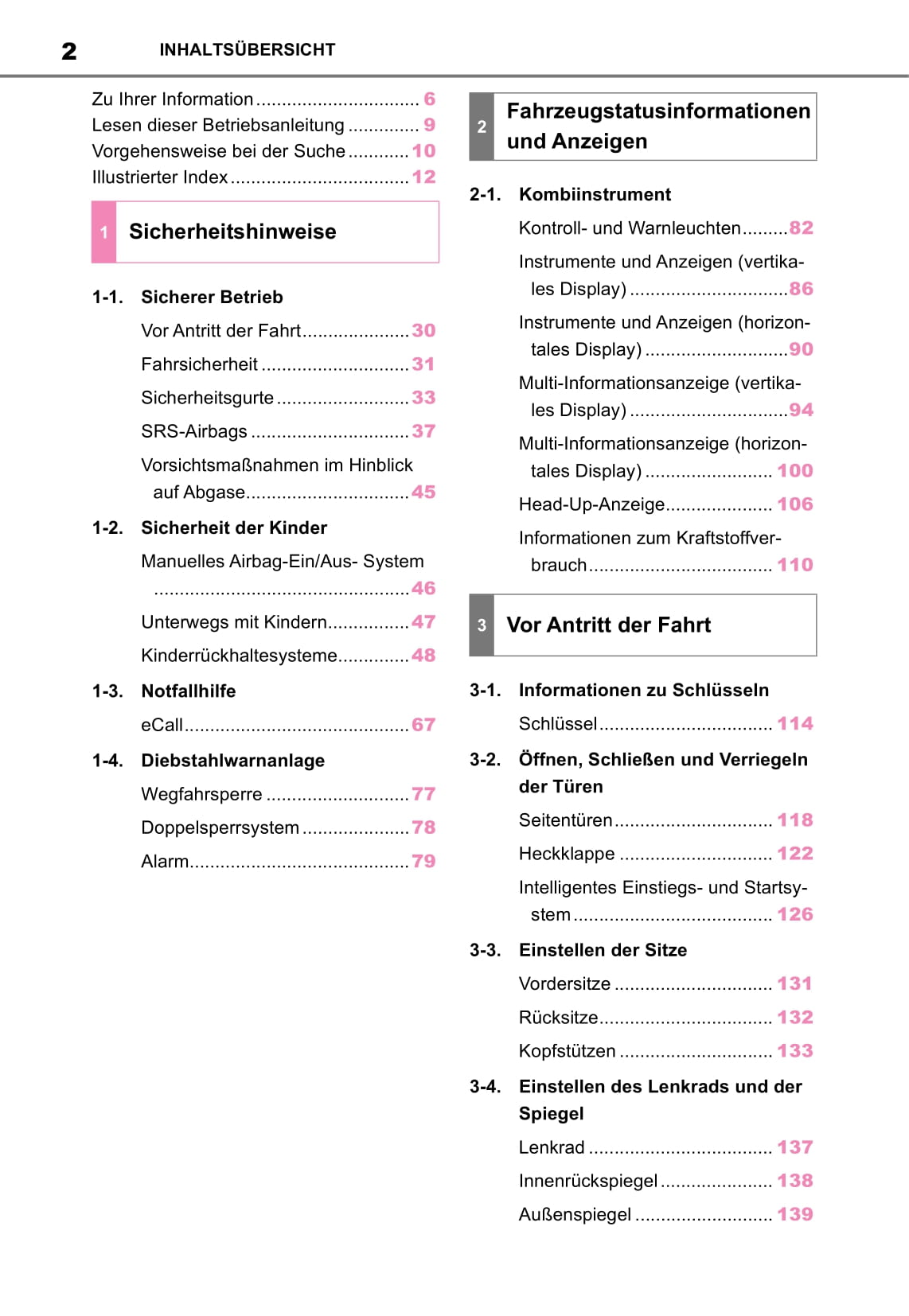 2020-2021 Toyota Yaris Owner's Manual | German